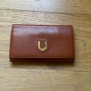 Saddle leather Gucci Horse Shoe wallet